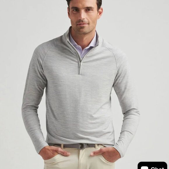 Peter Millar  Excursionist Flex Heathered Pullover 1/4 Zip Wool Blend XL NWT - Picture 1 of 5